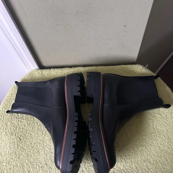 NWOB Sam Edelman Black Leather Ankle Boots Sz 8.5 - Picture 10 of 14
